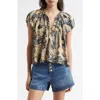 Ulla Johnson Issa Mixed Print Cotton Blend Top In Bellflower