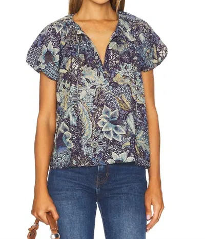 ULLA JOHNSON ISSA SHORT SLEEVE TOP IN PORTOFINO