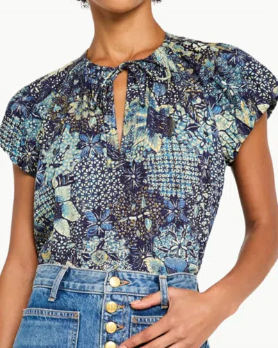 Ulla Johnson Issa Tie-neck Top In Portofino In Blue