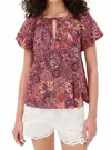 Ulla Johnson Issa Mixed Print Cotton Blend Top In Multi