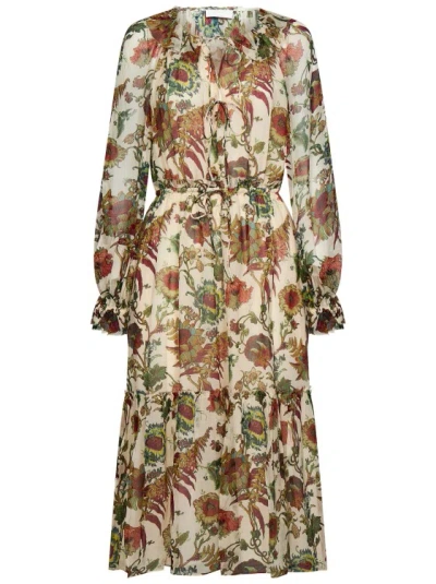 Ulla Johnson Ivory Silk Midi Dress In Neutrals