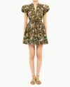 Ulla Johnson Izel Puff-sleeve Floral Mini Dress In Brown