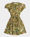 Ulla Johnson Izel Paisley-print Cotton Puff-sleeve Tie-waist Mini Dress