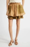 Ulla Johnson Jacqueline Colorblock Tiered Cotton Miniskirt In Multi