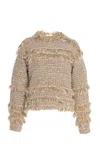 Ulla Johnson Jael Tweed Pullover In Neutral