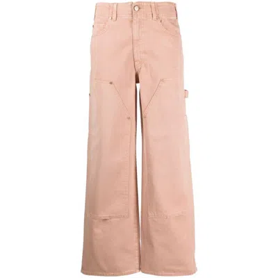 Ulla Johnson Olympia Wide-leg Jeans In Pink