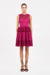 Ulla Johnson Jessa Tiered Broderie Anglaise Cotton Mini Dress In Ruby