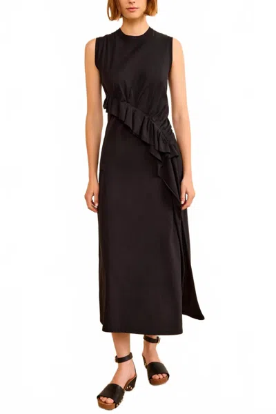 Ulla Johnson Jeune Sleeveless Ruffled Dress In Noir In Black