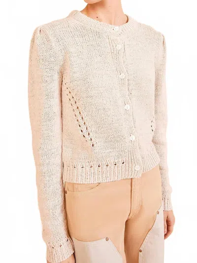 Ulla Johnson Joelle Long Sleeve Cardigan In Cowrie In Neutral