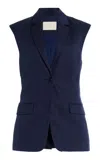 Ulla Johnson Joelle Tailored Suiting Vest In Navy