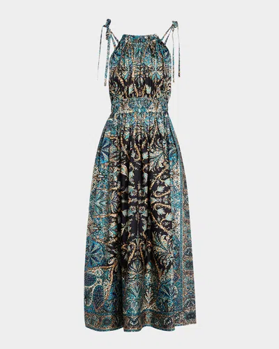 Ulla Johnson Joni Printed A-line Maxi Dress In Byzantine