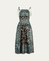 Ulla Johnson Joni Printed A-line Maxi Dress In Byzantine
