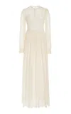 Ulla Johnson Josephine French Chantilly Lace Midi Dress In White