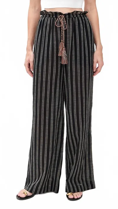 Ulla Johnson Josephine Striped Coverup Pant In Noir Stripe In Multi