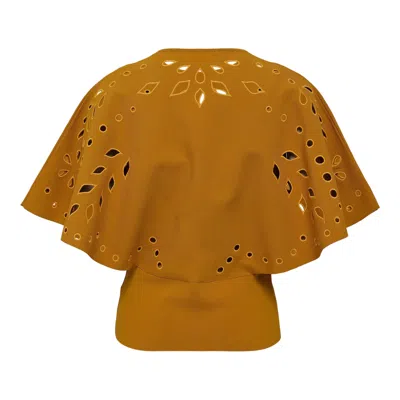 Ulla Johnson Josie Cape Sleeve Knit Top In Orange