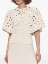 Ulla Johnson Josie Capsleeve Knit Top In Neutral