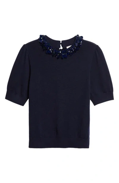 Ulla Johnson Jude Embellished Wool Sweater In Blue