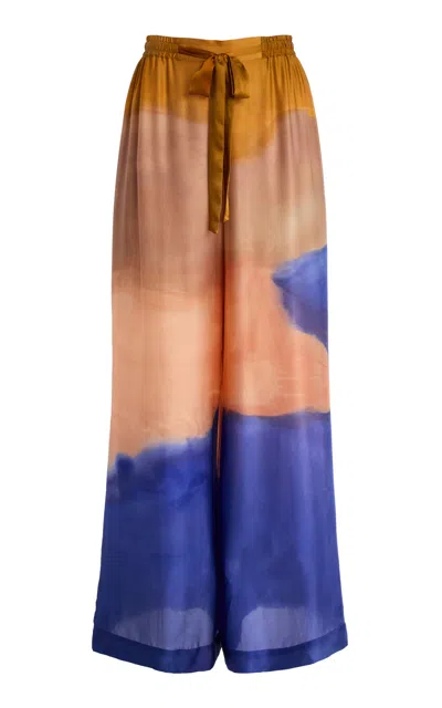 Ulla Johnson Julien Printed Silk Wide-leg Pants In Multi