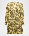 Ulla Johnson Juliette Floral Long-sleeve Mini Dress In Solaris