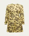 Ulla Johnson Juliette Floral Long-sleeve Mini Dress In Solaris