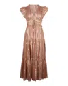 Ulla Johnson Justyne Tiered Midi Dress In Pink Silk In Pink