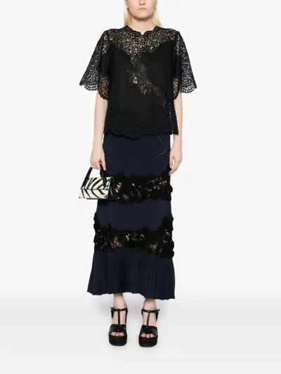Ulla Johnson Kadene Short Sleeve Blouse In Noir In Animal Print