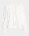 Ulla Johnson Lady Long-sleeve Blouse In Pristine In White