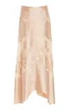 Ulla Johnson Kaelyn Ribbon-embroidered Silk Maxi Skirt In Neutral