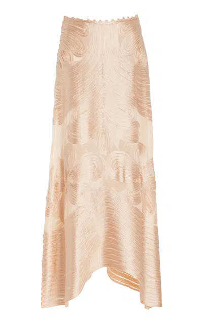 Ulla Johnson Kaelyn Ribbon-embroidered Silk Maxi Skirt In Neutral