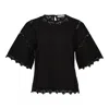 Ulla Johnson Kai Short Sleeve Top In Black