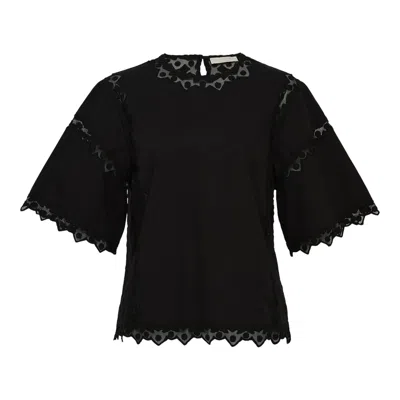 Ulla Johnson Kai Short Sleeve Top In Black