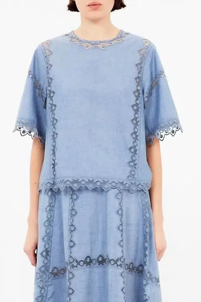 ULLA JOHNSON KAI TOP IN CHAMBRAY