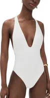 Ulla Johnson Kaia High Cut Maillot Shell In White