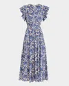 Ulla Johnson Kairi Flutter-sleeve Midi Dress