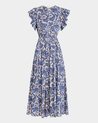 Ulla Johnson Kairi Flutter-sleeve Midi Dress