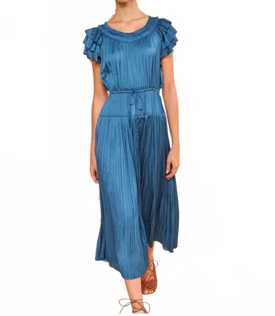 Ulla Johnson Kalesta Midi Dress In Neptune In Multi