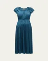 Ulla Johnson Kalesta Pleated Ruffle Mini Dress In Neptune