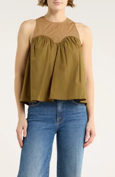 Ulla Johnson Kali Cotton Top In Green