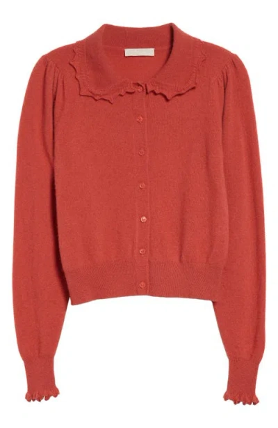 Ulla Johnson Kalila Collared Cashmere Cardigan In Orange