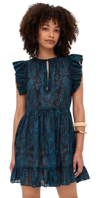 Ulla Johnson Kalina Coverup Dress Eclipse Flora In Blue