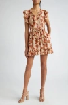 Ulla Johnson Kalina Floral Flutter Sleeve Cover-up Minidress In Cactus Flower