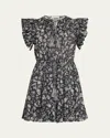 Ulla Johnson Kalina Mini Dress Coverup In Black