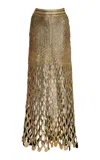 Ulla Johnson Kalista Crocheted Cotton Maxi Skirt In Gold