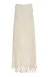 Ulla Johnson Kalista Crocheted Cotton Maxi Skirt In White