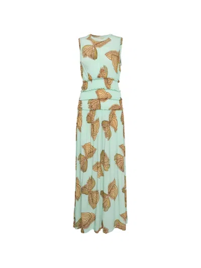 Ulla Johnson Kamaria Botanical Pleated Midi Dress In Multi