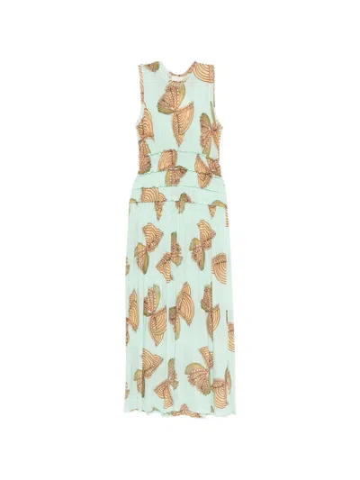 Ulla Johnson Kamaria Maxi Dress With Butterfly Print In Green