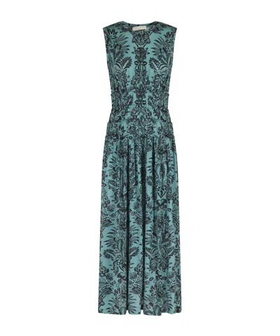 Ulla Johnson Kamaria Ruched Maxi Dress In Blue