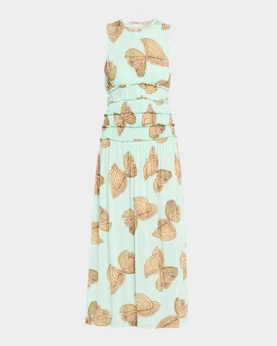 Ulla Johnson Kamaria Maxi Dress With Butterfly Print In Green