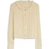 Ulla Johnson Karla Pintuck Pleated Silk Top In Cowrie