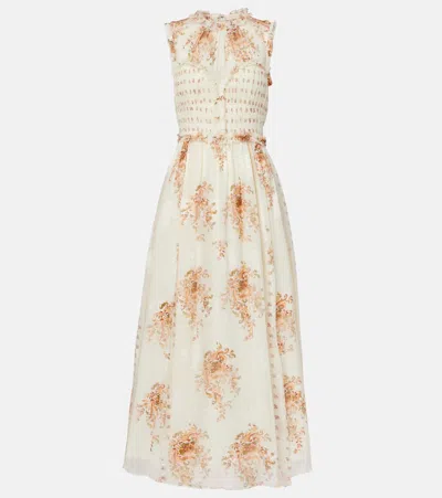 Ulla Johnson Kasia Sleeveless Midi Dress In Alabaster In Brown